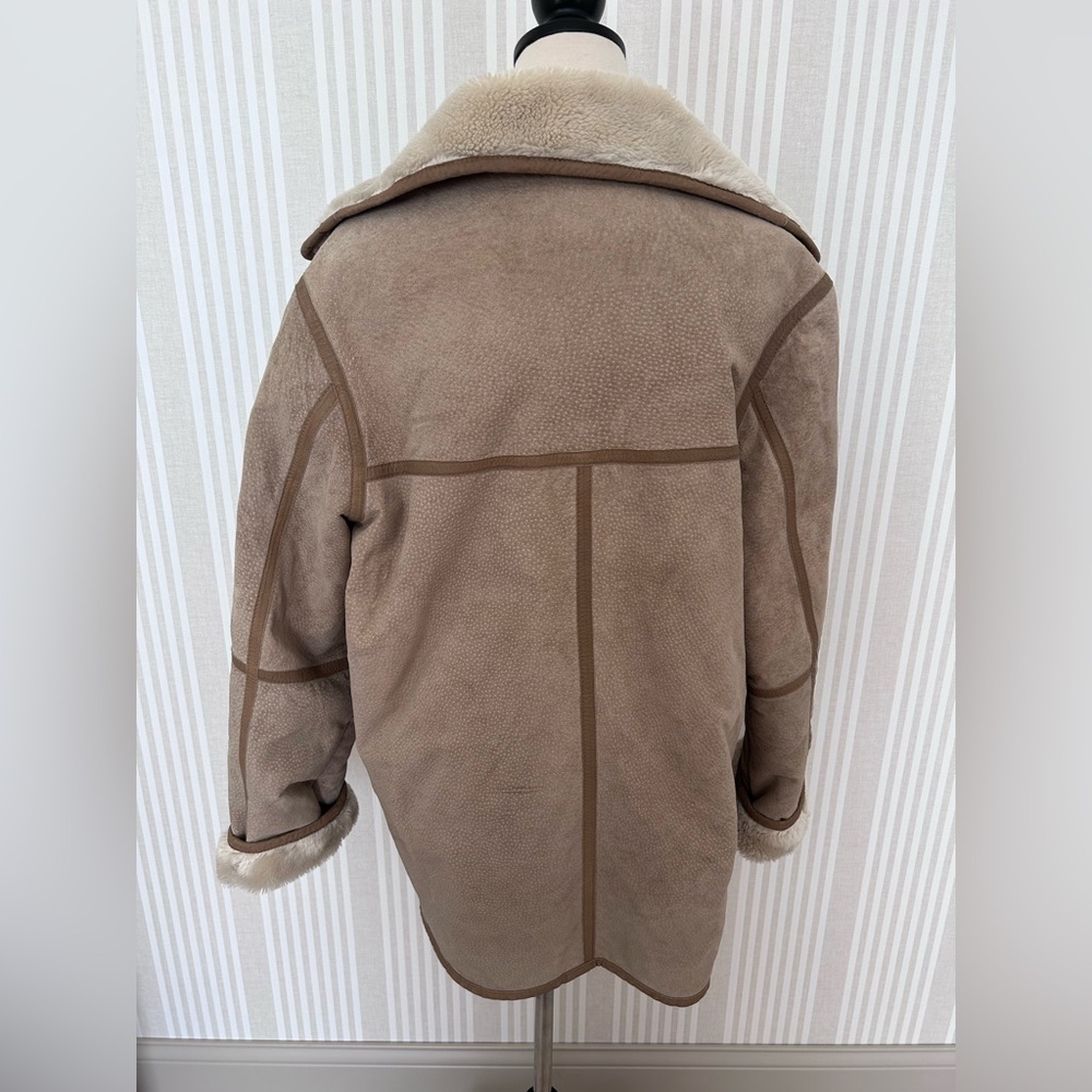 Jones New York Vintage Women’s Genuine Suede Leather Coat 90s Size Medium - Picture 9 of 14